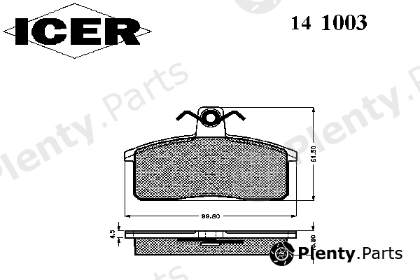  ICER part 141003 Brake Pad Set, disc brake