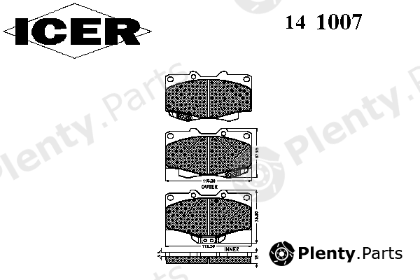  ICER part 141007 Brake Pad Set, disc brake