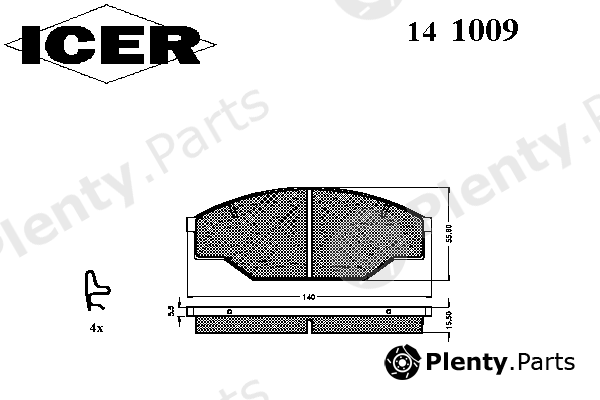  ICER part 141009 Brake Pad Set, disc brake