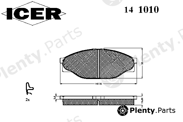  ICER part 141010 Brake Pad Set, disc brake