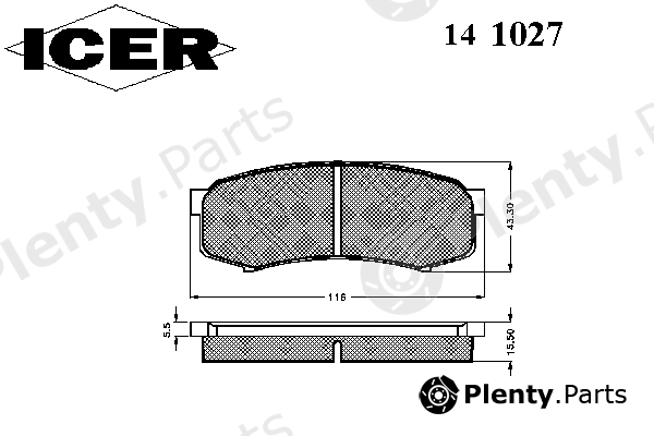  ICER part 141027 Brake Pad Set, disc brake