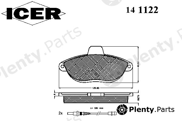  ICER part 141122 Brake Pad Set, disc brake