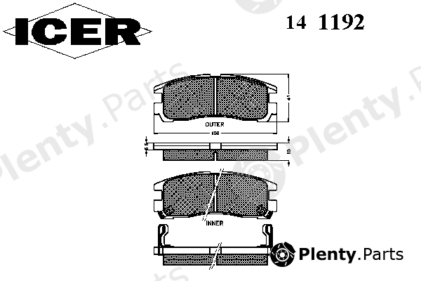  ICER part 141192 Brake Pad Set, disc brake