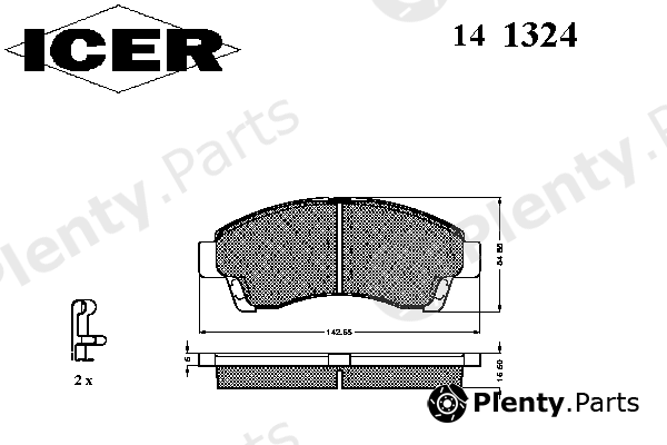  ICER part 141324 Brake Pad Set, disc brake