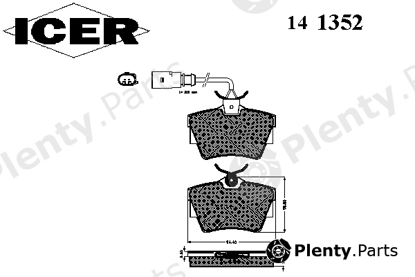 ICER part 141352 Brake Pad Set, disc brake