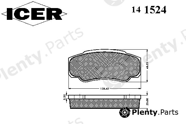  ICER part 141524 Brake Pad Set, disc brake
