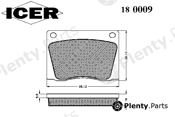  ICER part 180009 Brake Pad Set, disc brake