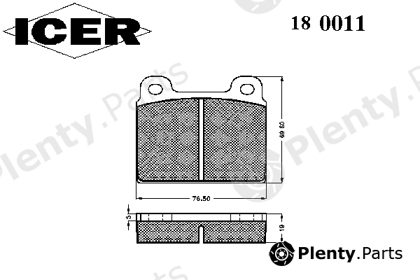  ICER part 180011 Brake Pad Set, disc brake