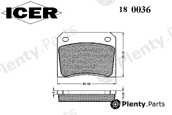  ICER part 180036 Brake Pad Set, disc brake