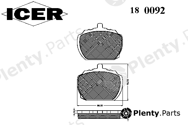  ICER part 180092 Brake Pad Set, disc brake