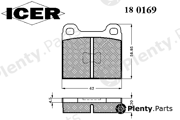  ICER part 180169 Brake Pad Set, disc brake