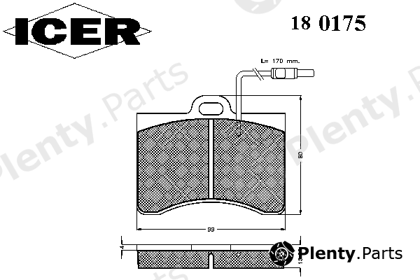  ICER part 180175 Brake Pad Set, disc brake