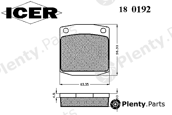  ICER part 180192 Brake Pad Set, disc brake