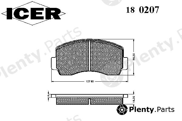  ICER part 180207 Brake Pad Set, disc brake
