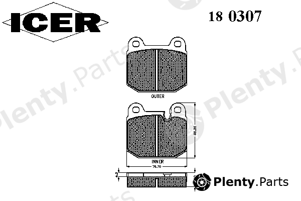  ICER part 180307 Brake Pad Set, disc brake