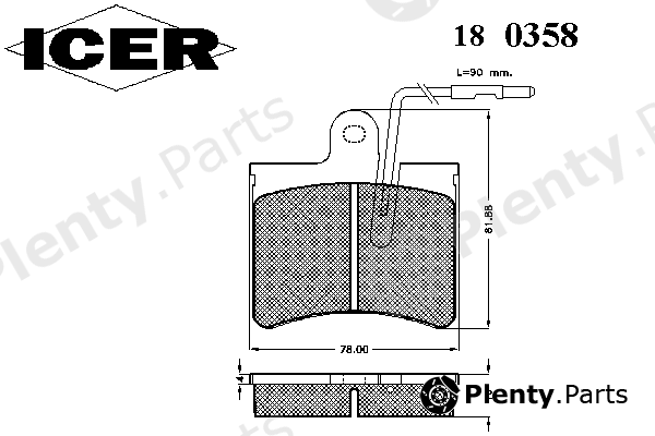  ICER part 180358 Brake Pad Set, disc brake