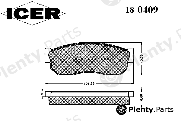  ICER part 180409 Brake Pad Set, disc brake