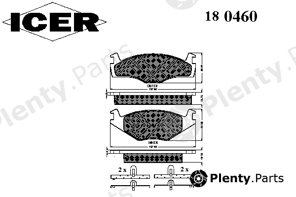  ICER part 180460 Brake Pad Set, disc brake
