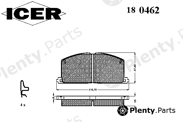  ICER part 180462 Brake Pad Set, disc brake