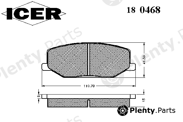  ICER part 180468 Brake Pad Set, disc brake