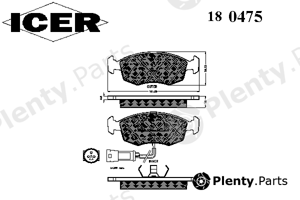  ICER part 180475 Brake Pad Set, disc brake
