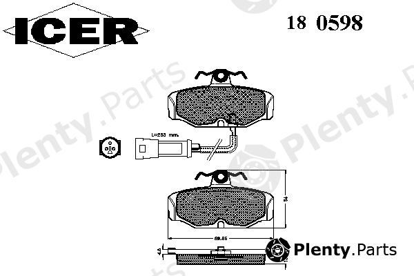  ICER part 180598 Brake Pad Set, disc brake