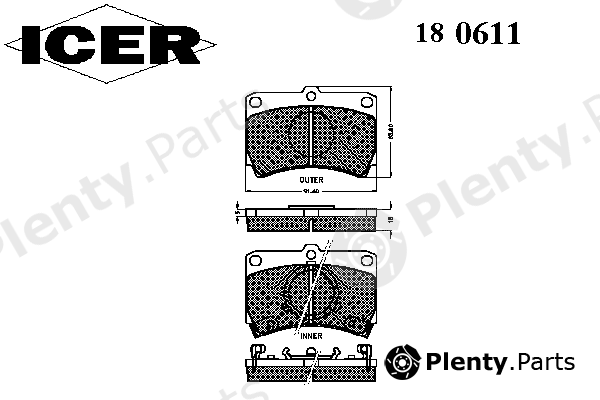  ICER part 180611 Brake Pad Set, disc brake