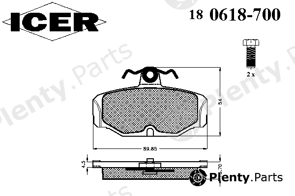  ICER part 180618-700 (180618700) Brake Pad Set, disc brake