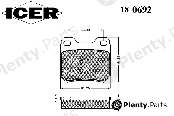  ICER part 180692 Brake Pad Set, disc brake