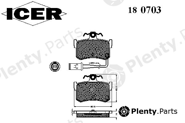  ICER part 180703 Brake Pad Set, disc brake