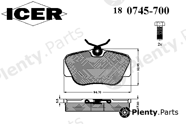  ICER part 180745-700 (180745700) Brake Pad Set, disc brake