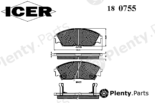  ICER part 180755 Brake Pad Set, disc brake