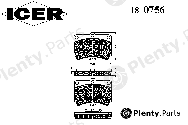  ICER part 180756 Brake Pad Set, disc brake