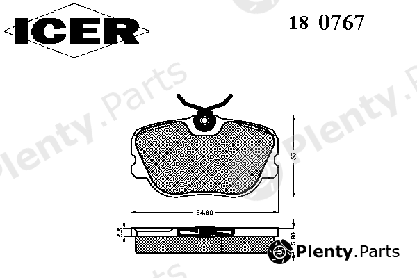  ICER part 180767 Brake Pad Set, disc brake