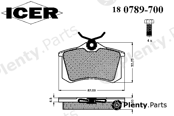  ICER part 180789-700 (180789700) Brake Pad Set, disc brake