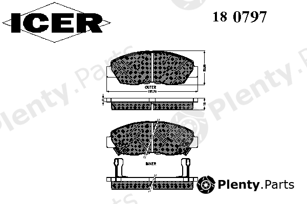  ICER part 180797 Brake Pad Set, disc brake