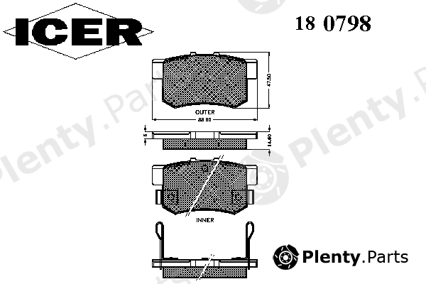  ICER part 180798 Brake Pad Set, disc brake