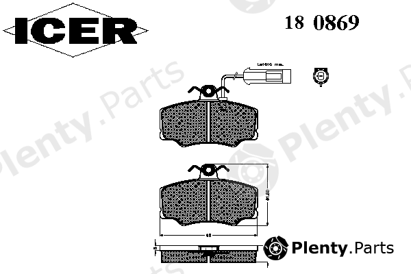  ICER part 180869 Brake Pad Set, disc brake