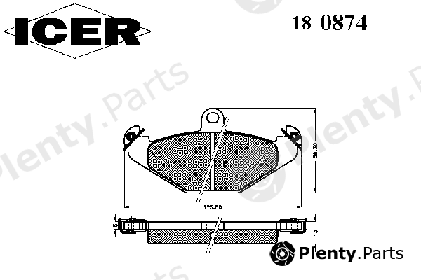  ICER part 180874 Brake Pad Set, disc brake