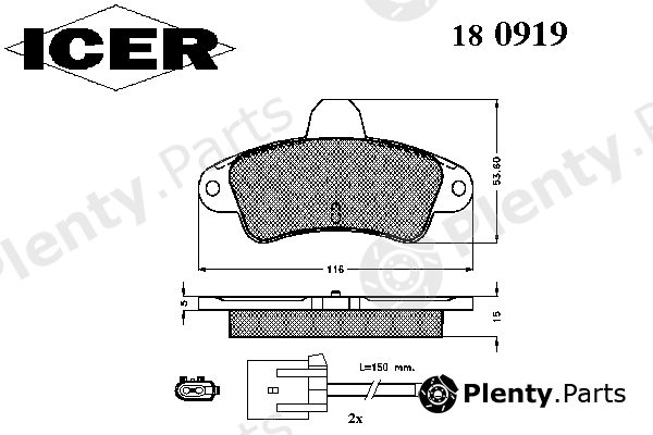  ICER part 180919 Brake Pad Set, disc brake