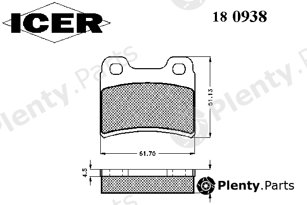  ICER part 180938 Brake Pad Set, disc brake