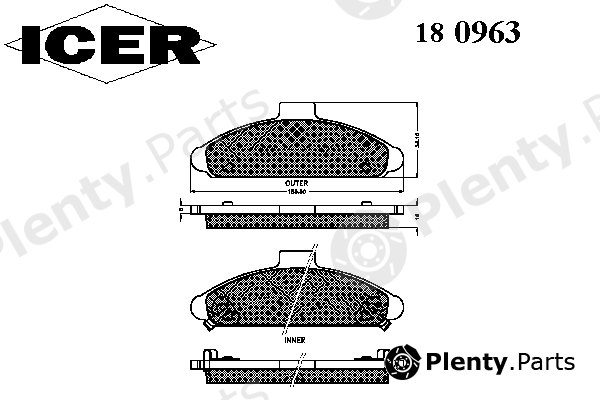  ICER part 180963 Brake Pad Set, disc brake