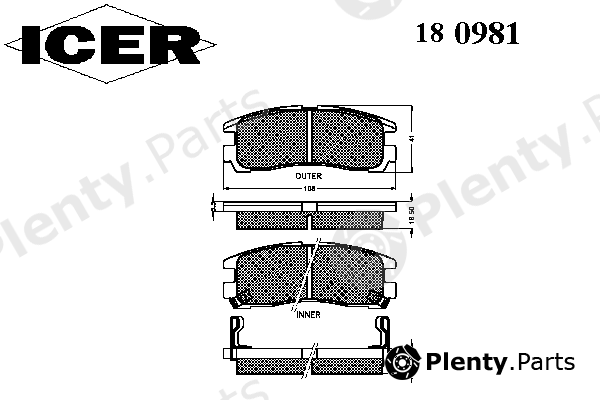  ICER part 180981 Brake Pad Set, disc brake