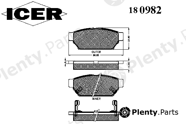  ICER part 180982 Brake Pad Set, disc brake