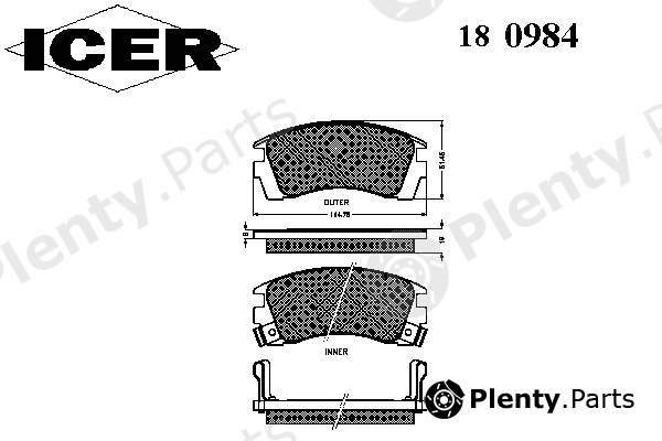  ICER part 180984 Brake Pad Set, disc brake