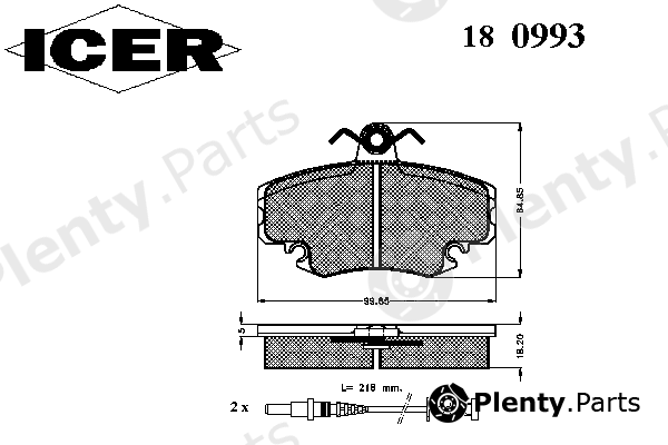  ICER part 180993 Brake Pad Set, disc brake