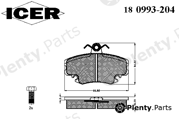  ICER part 180993-204 (180993204) Brake Pad Set, disc brake