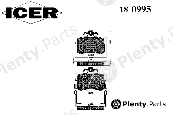  ICER part 180995 Brake Pad Set, disc brake