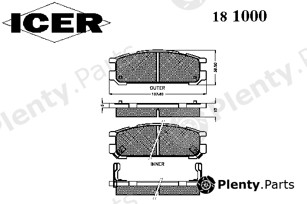 ICER part 181000 Brake Pad Set, disc brake