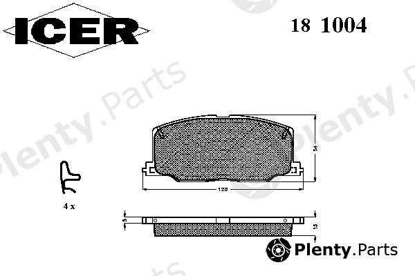  ICER part 181004 Brake Pad Set, disc brake